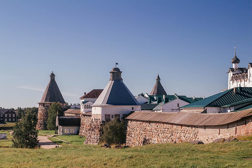 solovki, fortalesa, paret, paret de maó, temple, Església, referència, atracció turística, històric, Illa Solovetsky, Rússia