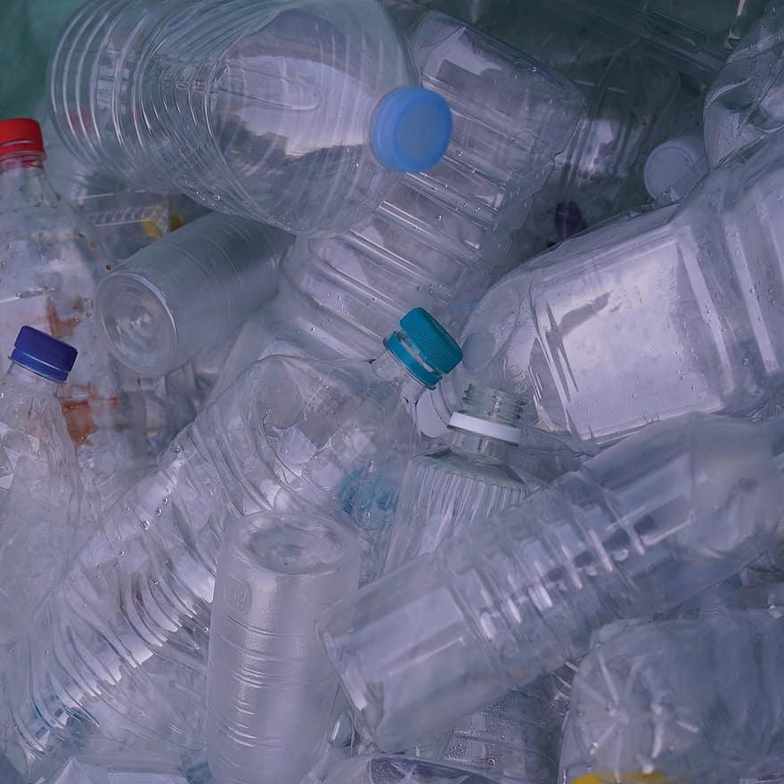 lahví, plastický, recyklovat, odpadky
