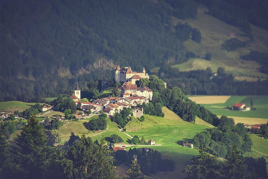 Landscape, People, Switzerland, Vegetation