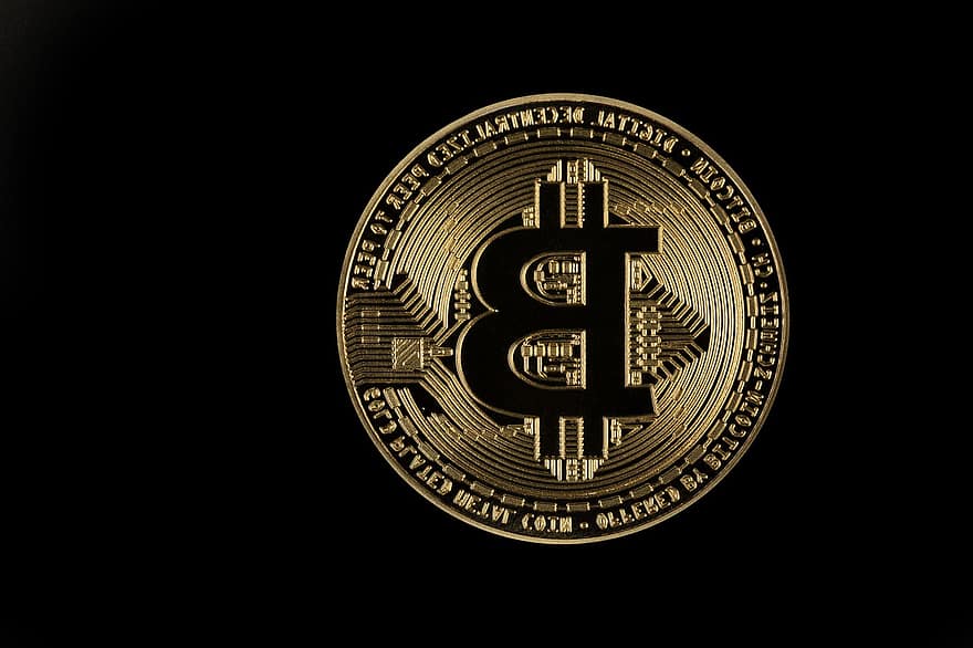 Bitcoin, or, pièce de monnaie, icône, symbole, logo, Bitcoin Or, logo bitcoin, devise, crypto-monnaie