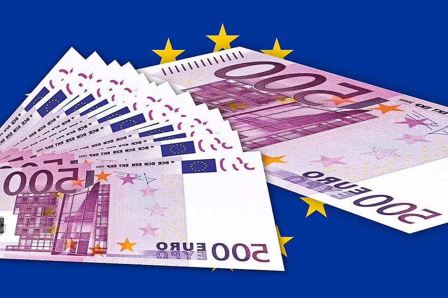 Euro, Stack, Europe, Eu, European Union, Monetary Union, Star, Flag, Money, Currency, 500