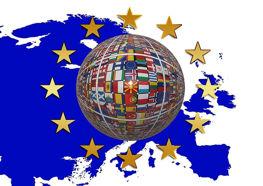 Europa, flagga, stjärna, blå, europeisk, utveckling, förväntan, eu, euro, lära sig, problem