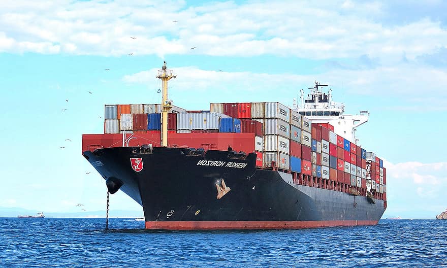 контейнеровоз, плавателен съд, промишленост, логистиката, транспорт, морски, контейнер