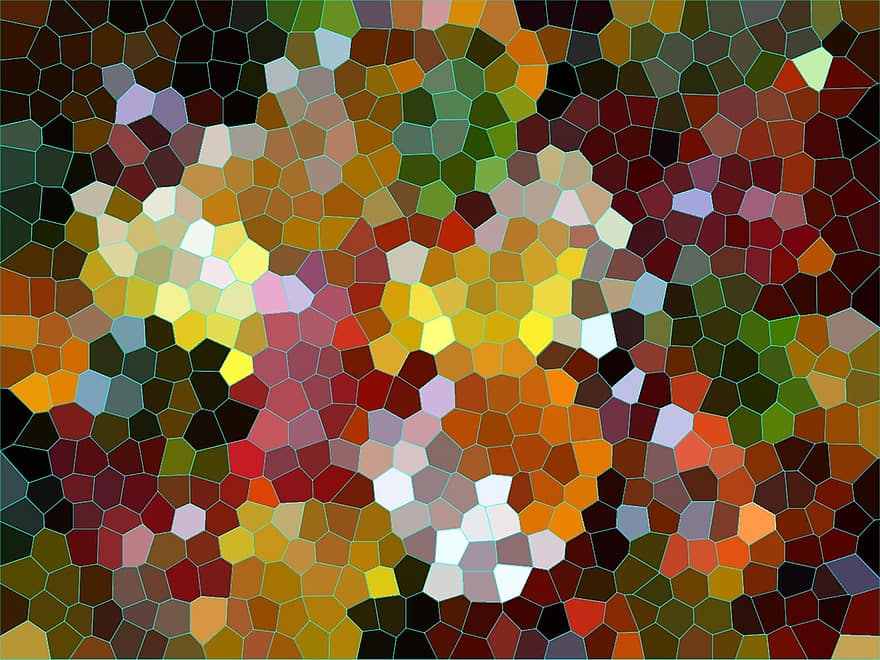 Mosaic, Background, Structure, Multicoloured, Coloured