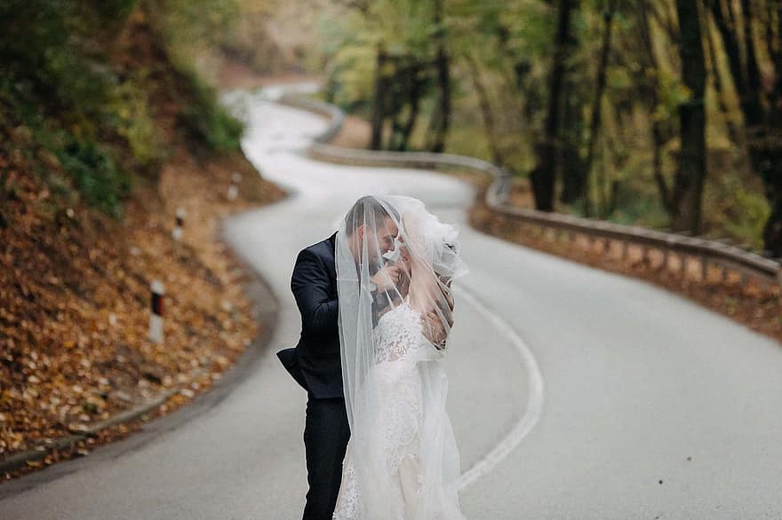 Couple, Wedding, Road, Love, Romantic, Romance, Relationship, Young, Man, Woman, Lovers
