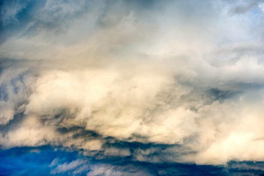 chmury, pogoda, poruszony, burza z piorunami, niebo, atmosfera, dramatyczny