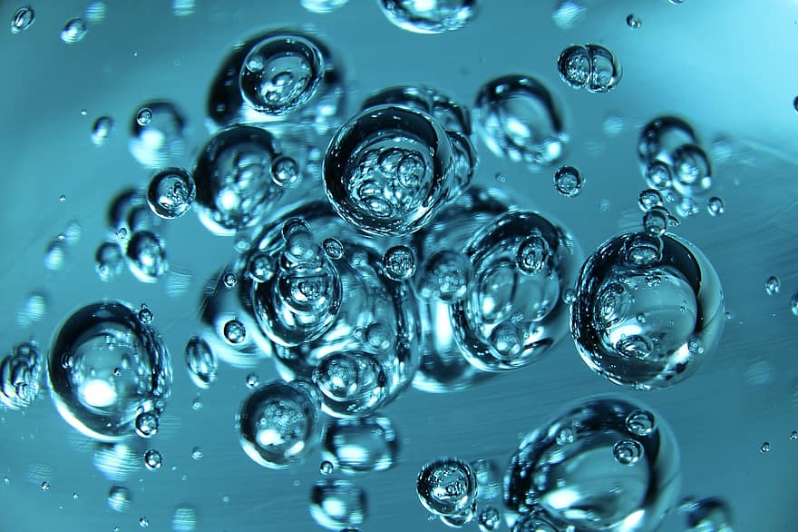 bubbels, glas, glazen bol, gebied, macro
