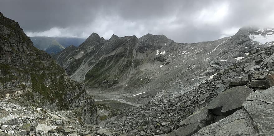Spre Pizzo Cassinello, alpine, Alpi, mers pe jos, cer, topuri, excursii, drumeții, munţi, natură, nori