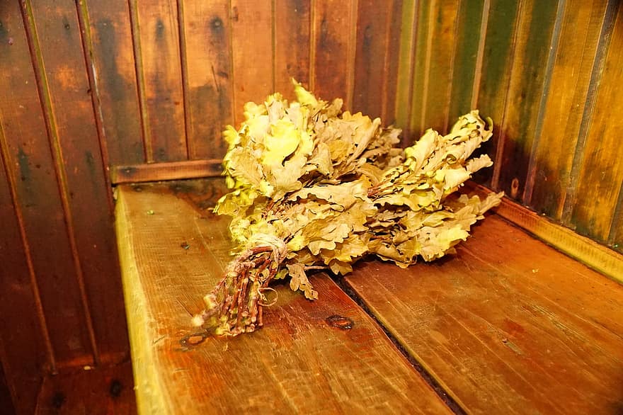 Daun-daun, ek, kayu, sauna, alam, musim gugur, musim, daun, merapatkan, latar belakang, kering