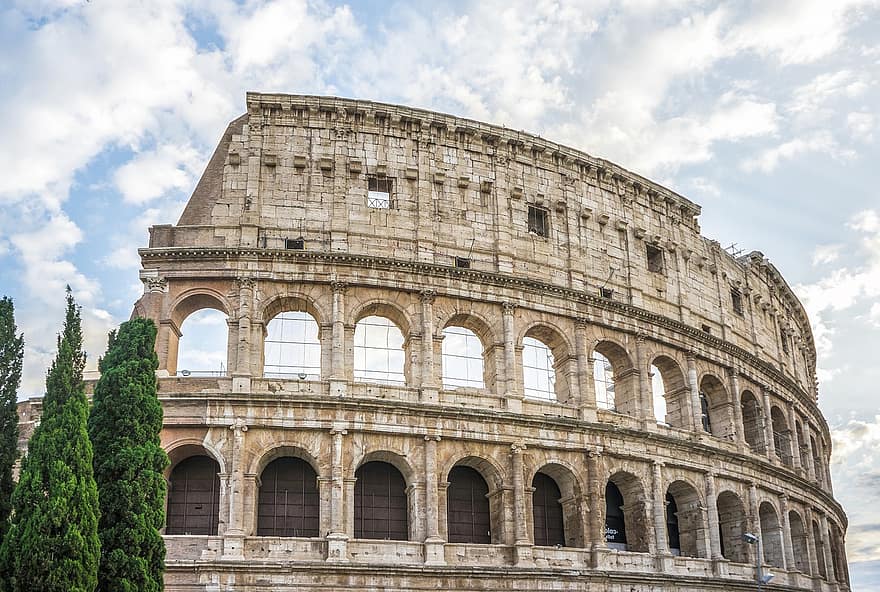 ローマ、イタリア、コロシアム、市内旅行、アンティーク、古代の、観光、シティ、ローマ人、文化、ランドマーク
