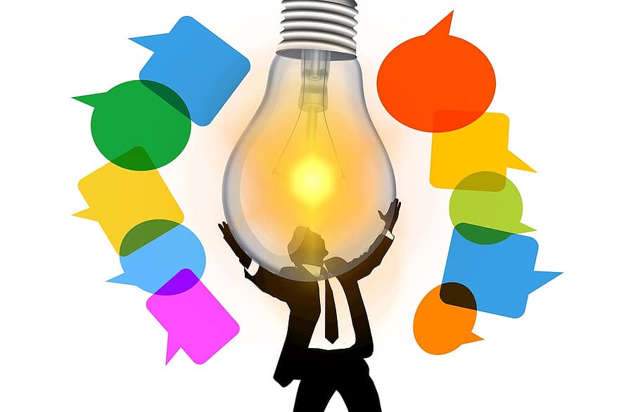 Balloons, Communication, Group, Inspiration, Feedback, Idea, Thought, Invention, Knowledge, Light Bulb, Pear