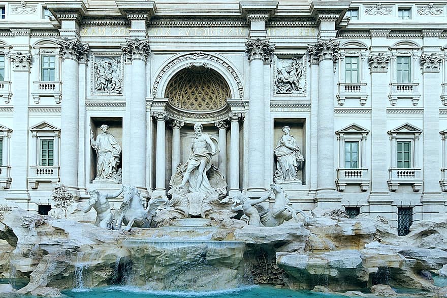 Rzym, Włochy, Fontana, trevi, akwedukt