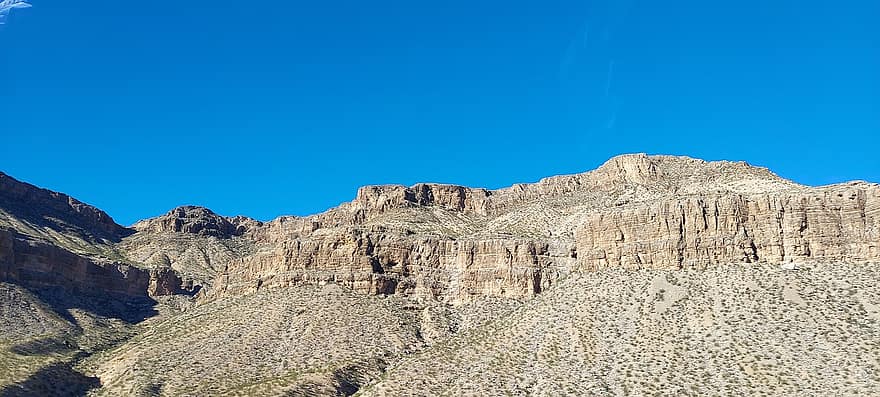 bergen, woestijn, Nevada, landschap, natuur, berg-, rots, klif, zomer, blauw, steen
