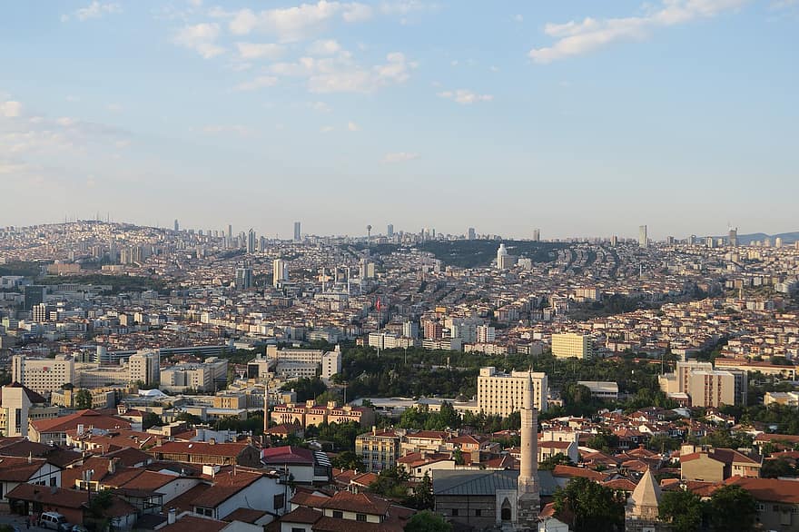 город, здания, Турция, Анкара, с высоты птичьего полета, городской пейзаж, крыша, архитектура, известное место, экстерьер здания, Жизнь города