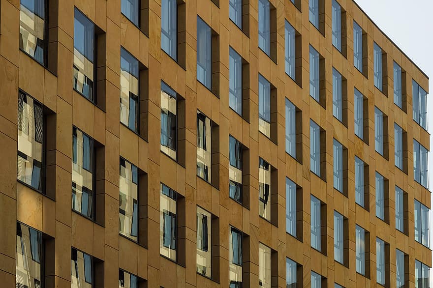 edificio, ventana, arquitectura, reflejo, Stuttgart, Alemania, fachada, ciudad, moderno, vaso, estructura