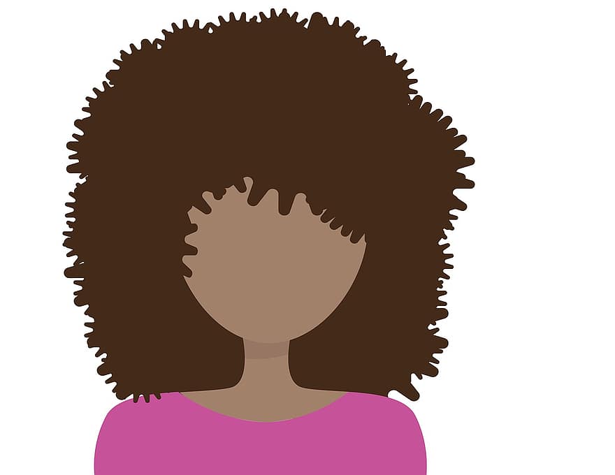 kvinne, afro, afrikansk, ansikt, avatar, ganske, hunn, hår