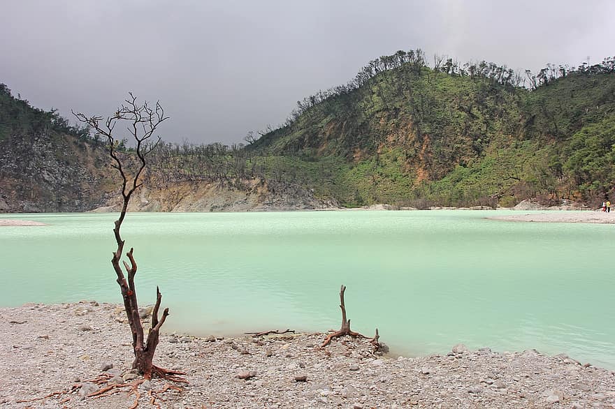 kawah putih, järvi, luonto, valkoinen kraatteri, kraatteri, tulivuori, vuori, Bandung, Indonesia