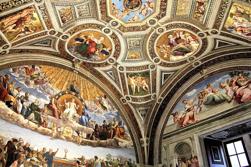 fresco, Capela Sistina, Palácio apostólico, cidade do Vaticano, museu, teto, pintura, obra de arte, Europa