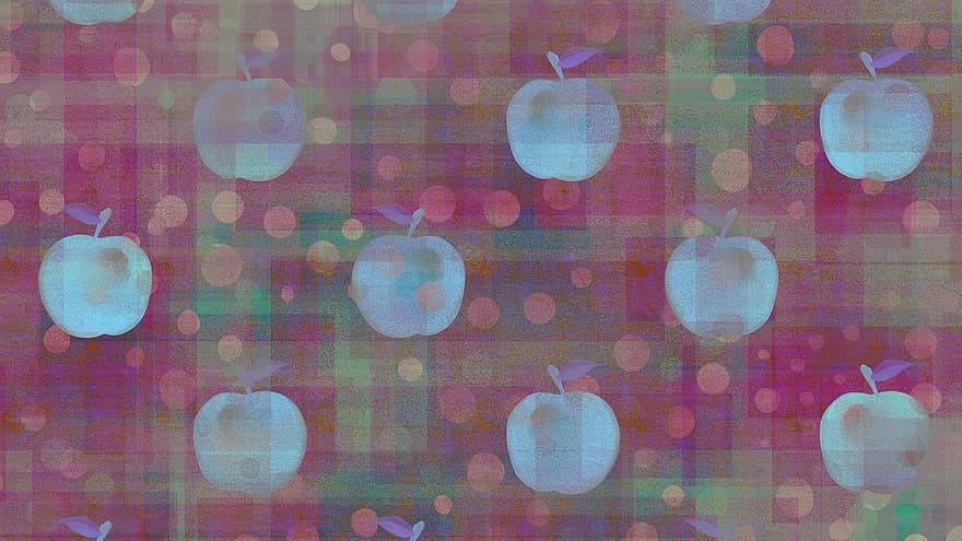 appels, polka stippen, patroon, naadloos, geruit, plaid, fruit, halloween, gloed, nacht, dramatisch