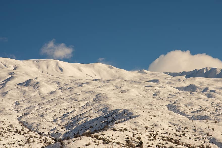 Montagne, hiver, sommet, neige, du froid, la nature, paysage, de pointe, Kastoria