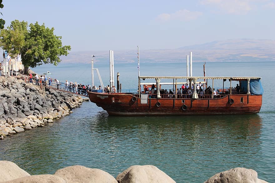 bote, viaje, turismo, exploración, al aire libre, Galilea, kinneret, Israel, tiberias, kineret, kibutz