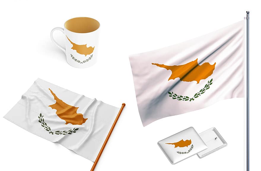 land, flagg, Kypros, nasjonal, symbol