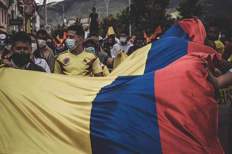 protes, Kolumbia, bandera