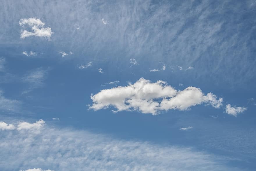 Himmel, Wolkengebilde, Wolken, draußen, Kumulus, Luftraum, Luft, Blau, Tag, Wetter, Hintergründe