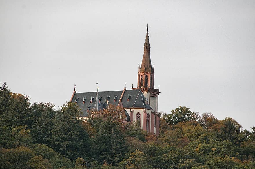 ビンゲン、セントロック礼拝堂、教会、教会の塔、尖塔、建物、キリスト教、宗教、建築、歴史的な