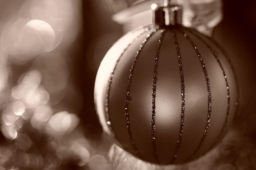 Jewellery, Christmas Bauble, Christmas, Nostalgic, Christmas Decorations, Background, Tree Decorations, Gold, Advent, Bokeh, Sylvester