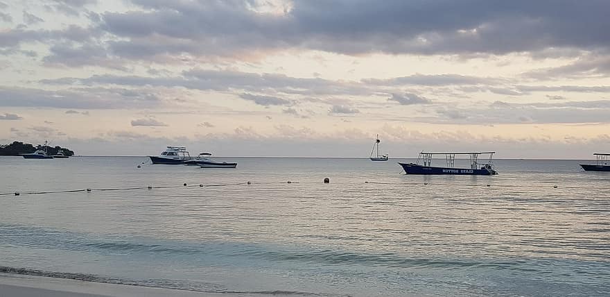 Boats, Beach, Travel, Adventure, Outdoors, Island, Sea, Ocean, Jamaica, Negril, Sunset