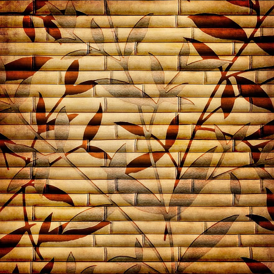 Digital Paper, Bamboo, Leaves, Pattern, Wood, Leaves Pattern, Card, Invitation, Retro, Vintage, Texture