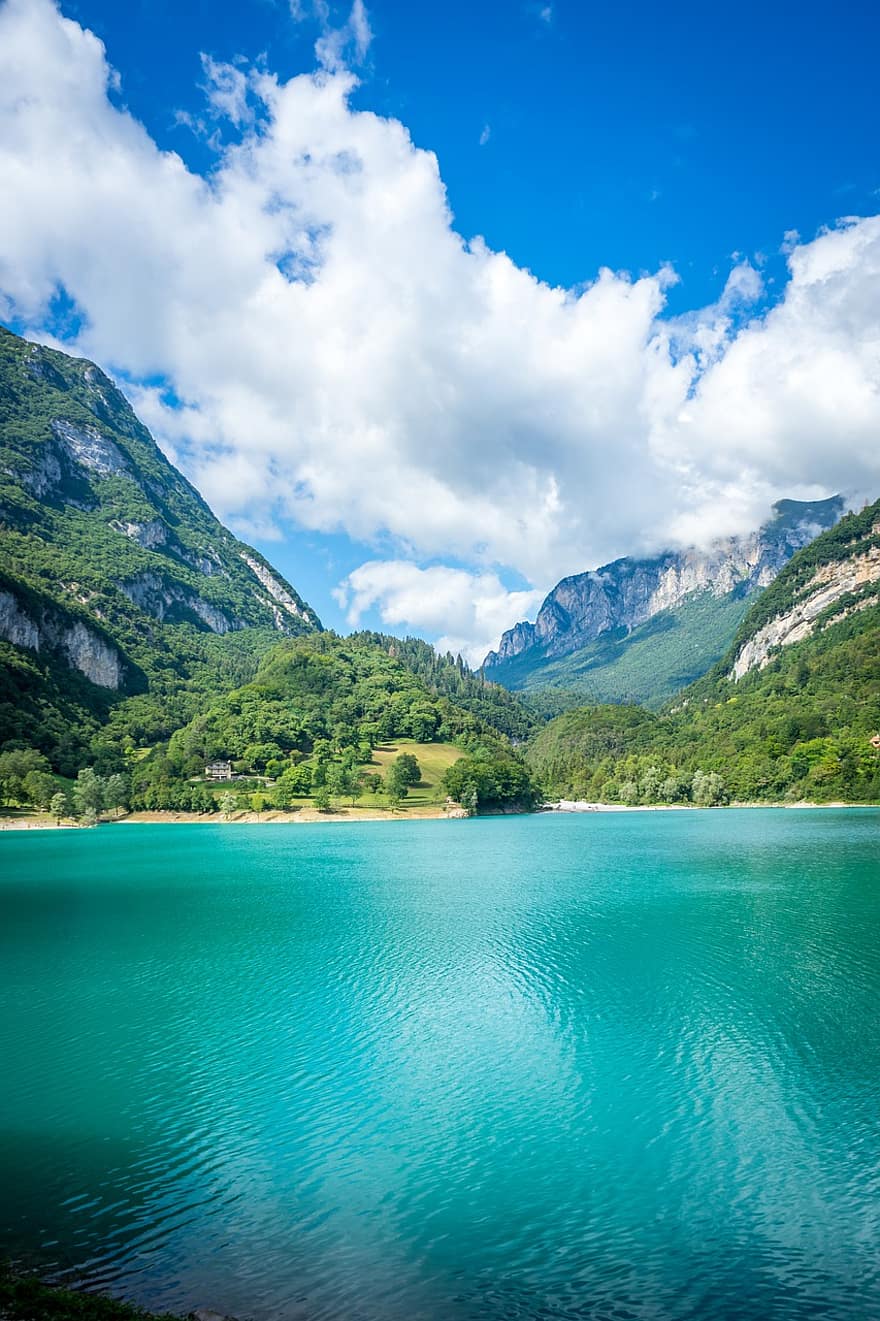 luonto, järvi, matkustaa, tutkiminen, ulkona, tenno-järvi, Alpit, vaellus, paratiisi, Italia, Alppien järvi