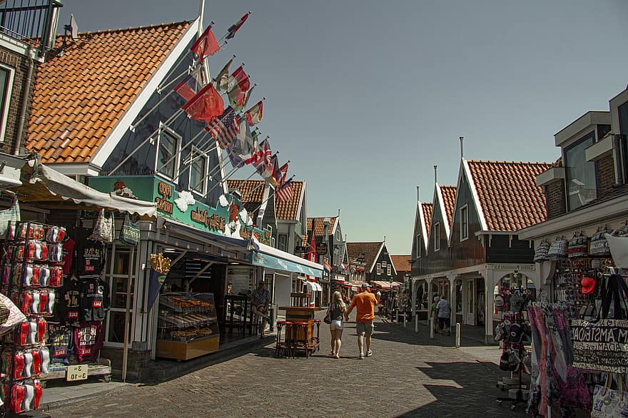 volendam, Pays-Bas, Hollande, en bois, historique, Marin, navires, nautique, naval, village de pêcheurs, pêche