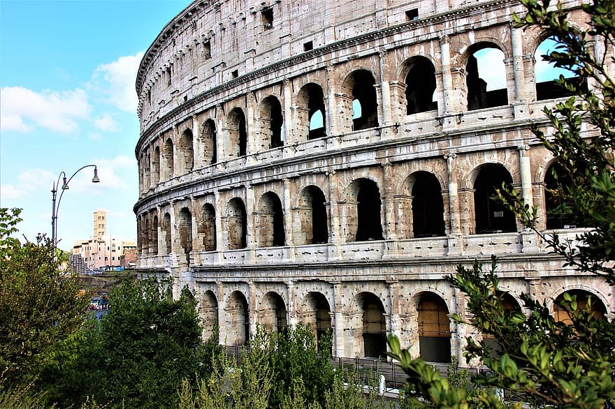 Coliseum, amfiteatteri, monumentaalinen, arkkitehtuuri, muinainen, historiallinen, kuuluisa, italialainen, matkailu, Eurooppa