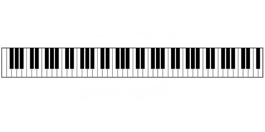 zongora, billentyűzet, zongora billentyűzet, fekete, fehér, fogak