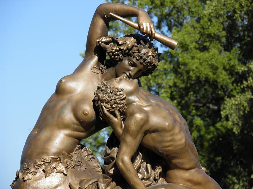 parc tête d'or, Lyon, Frankrike, statue