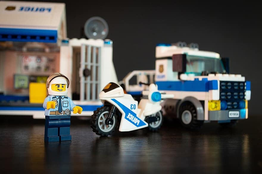 Лего, полиция, мотоцикл