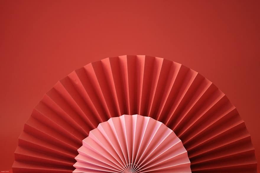 wentylator, tradycja, czerwony, chiński styl, origami, tło, Azja, tła, wzór, abstrakcyjny, projekt