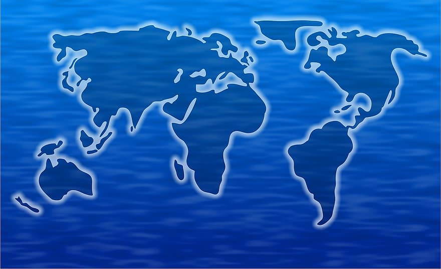 mapa, atlas, países, país, continentes, geografía, cartografía, mapa del mundo, mundo, azul, Atlas azul