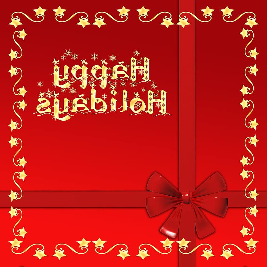 Christmas Card, Christmas, Frame, Outline, Red, White, Snow, Star, Light, Advent, Christmas Eve