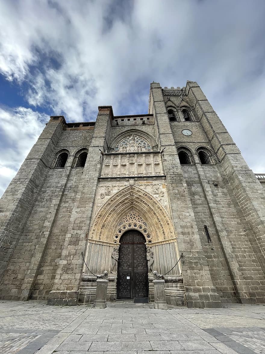 Катедралата Авила, Катедрала де Авила, Испания, църква, катедрала, архитектура, религия, готическа архитектура