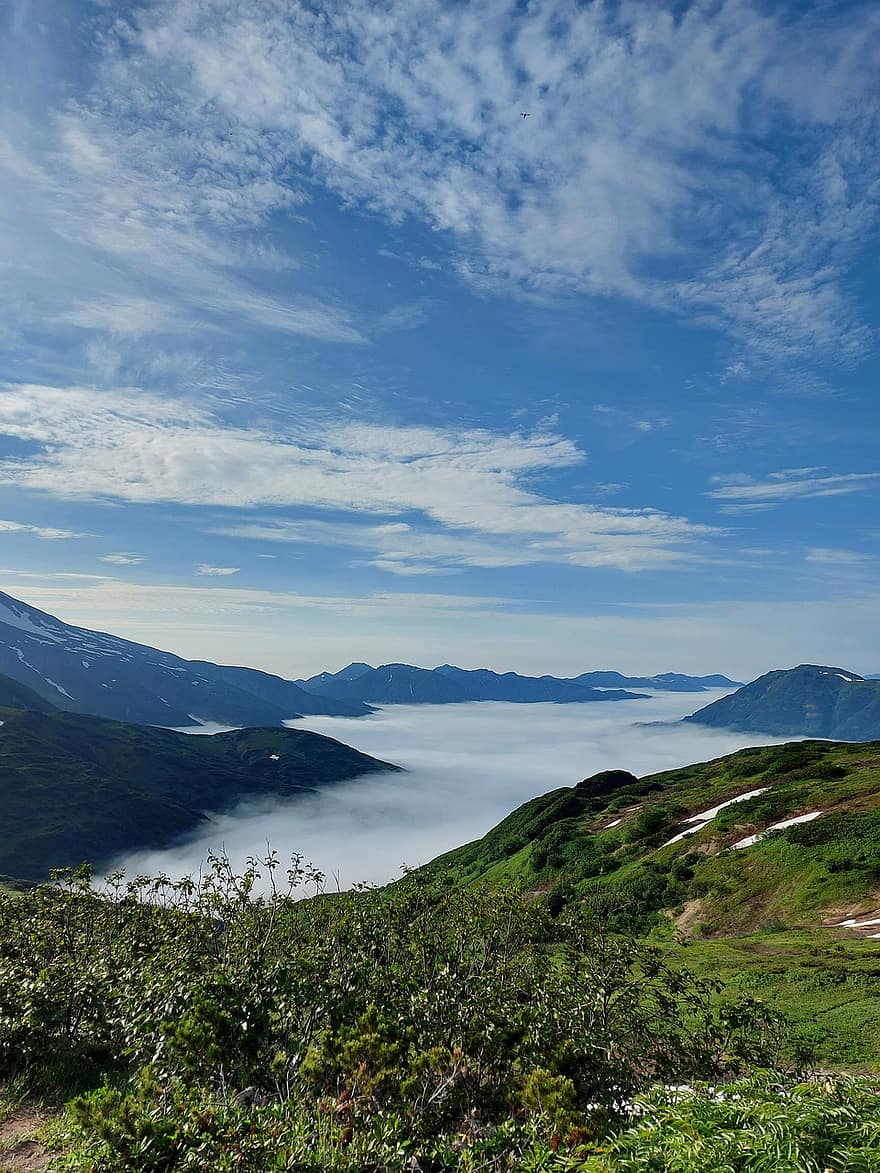 облака, Kamchatka, горы, пейзаж, живописный, природа