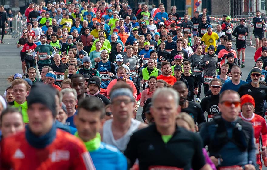 maraton, yarışma, Spor Dalları, koşu, spor, erkekler, kalabalık, atlet, rekabetçi spor, spor yarışı, bir grup insan