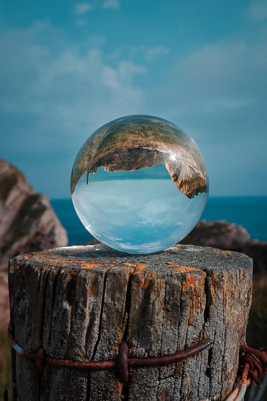 bola de lente, mar, oceano, de praia, campo, natureza, panorama, verão