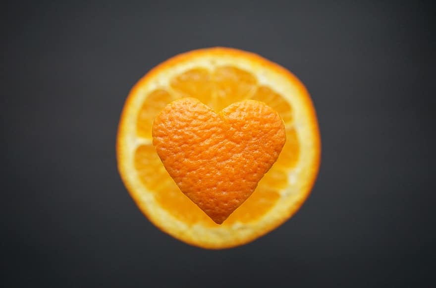 Orange, Zitrusfrucht, Herz