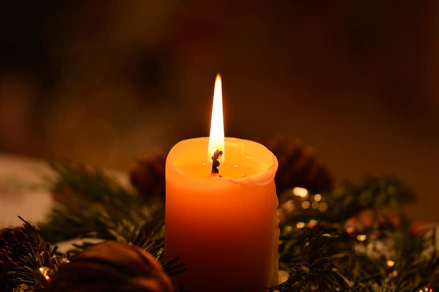 candela, lume di candela, fiamma, umore, decorazione, arredamento, sera, notte, romantico, calore