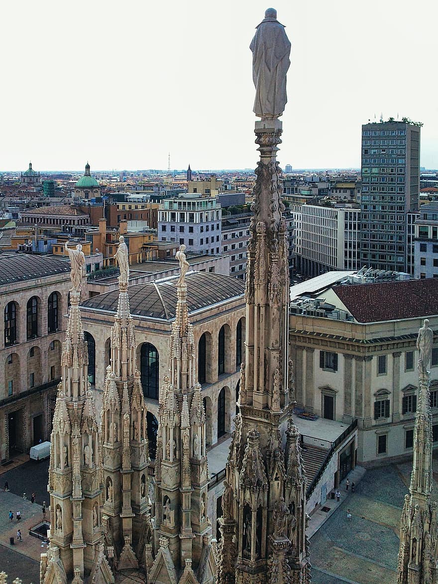 катедрала, Милан, Италия, Duomo, готически, архитектура