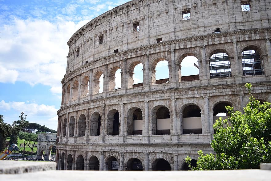 Kolosszeum, Róma, építészet, kövek, fal, struktúra, történelem
