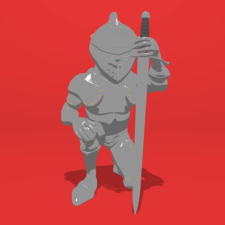 Knight, 3d, Medieval, Armor, Warrior, History, Cartoon, Soldier, Fighter, Knights, Man